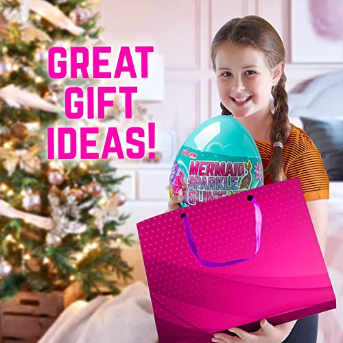 GirlZone Regalos para Niñas Kit de Slime para Niñas y Niños en un Huevo Sorpresa de Sirena Fábrica de Slime Fluffy con Pegamento / Cola y Activador 39 Piezas DIY Glow in The Dark Slime con Glitter