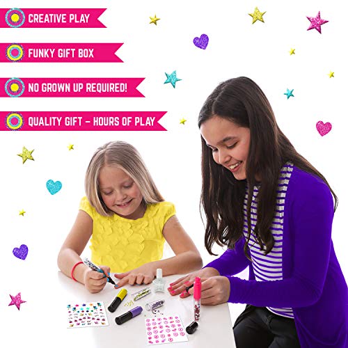 GirlZone Regalos para Niñas, Pintauñas Niñas - Diseña Tus Uñas - Set Maquillaje Niña: Decora Tus Uñas - Set Manicura Niñas 3 a 12 años Manicura Juguete
