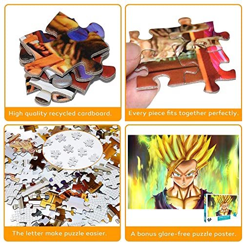 Gohan Super Saiyan Jigsaw 1000 Puzzles para adultos Dragon Ball 1000 Piezas Imposible DIY Puzzles Juegos Regalo Juguetes Decoración del hogar - Anime 70x50cm