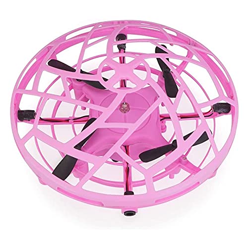 GRTVF Juguetes de bolas voladoras para niños, niños y adultos, cuadricóptero de detección de gestos de drones operado a mano con luces LED intermitentes, juguete de spinner volador con UFO