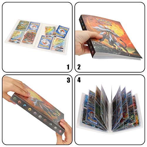 GUBOOM Álbum de Pokemon, Álbum Titular de Tarjetas Pokémon, Tarjetero Pokémon, Protector Cartas Pokemon, fundas para cartas pokemon Hasta 240 Tarjetas Capacidad (Solgaleo)