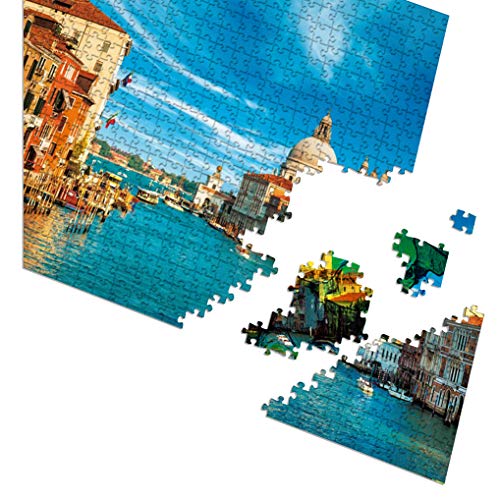 GuDoQi Puzzle 1000 Piezas Adultos Rompecabezas Venecia Ganal Italia para Infantiles Adolescentes
