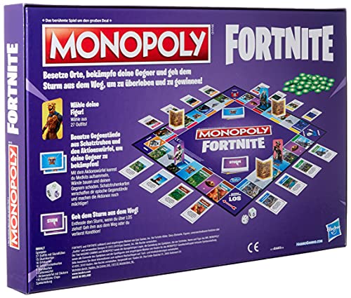 Hasbro Gaming- Monopoly Fortnite Edition Juego de mesa para videojuegos, a partir de 13 años, Color (E6603398) [Version Alemana]