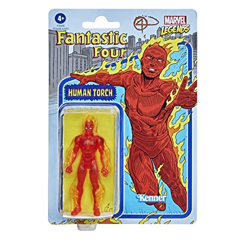 Hasbro Marvel Legends Series - Figura de Antorcha Humana de 9.5 cm - Colección Retro 375