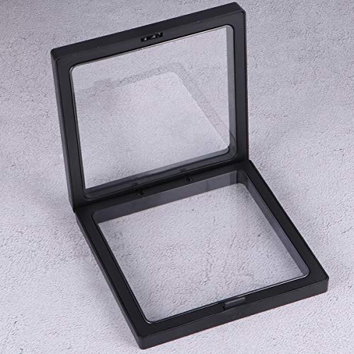 Hemoton - Expositor flotante para escritorio, marco de visualización 3D, soporte para joyas, medallón, moneda expositor, 12 piezas, 11 x 11 cm
