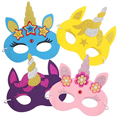 Hifot Máscaras de Unicornio Bricolaje Infantil, Antifaz Carnaval Mascarillas Navidad Niños Fiesta Cumpleaños Infantil
