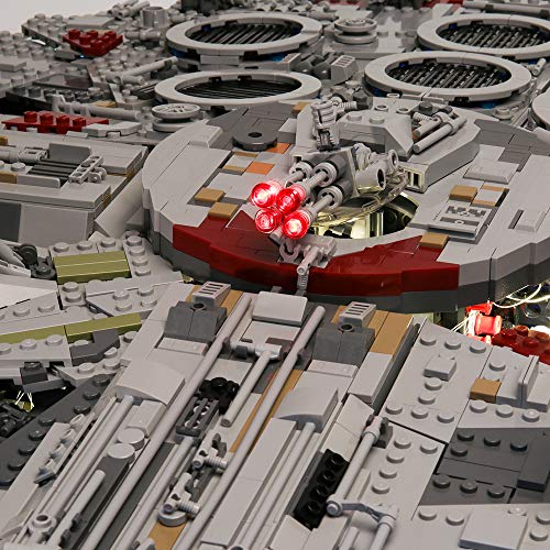 Hima Kit de luz LED para Lego 75192, no incluye el modelo Lego, el kit de iluminación LED de ladrillo compatible con el modelo de bloques de construcción Millennium Falcon