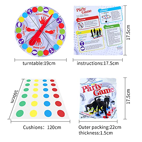 HONGECB Juego de Piso Familiar Tapete de Juego, Juego de Habilidad para Niños y Adultos, Divertido Juego de Enredos Familiar, Juegos de Suelo Gaming Familiar, Moves Mat Junta Game Group