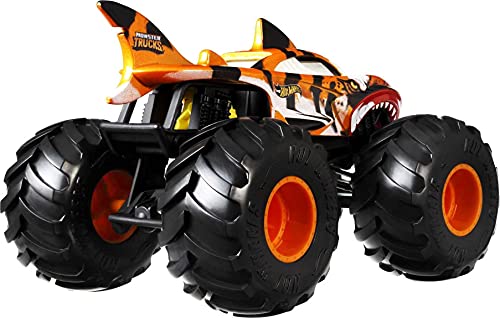 Hot Wheels Monster Trucks Tiger Shark Coche de juguete todoterreno, regalo para niños +3 años (Mattel GWL14)