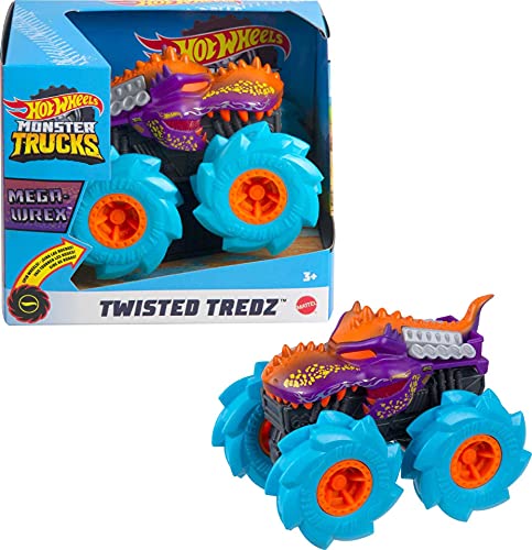 Hot Wheels Monster Trucks Twisted Tredz Mega Wrex Coche de juguete, regalo para niños +3 años (Mattel GVK39)