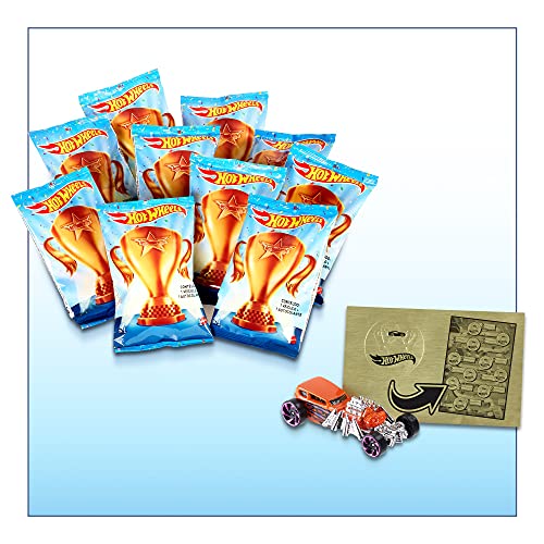 Hot Wheels Pack 10 Coches de Juguete Sorpresa con recompensas y Pegatinas, Regalo para niños +3 años (Mattel GWN97)