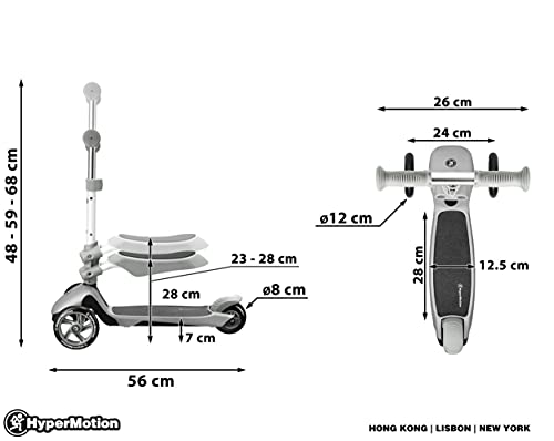 HyperMotion Draisienne Patinete Infantil 3 en 1 (Carga máxima 50 kg) | Globber Triciclo bebé evolutivo de + 1 año | Reposapies, Asiento Carga máxima 20 kg, Rosa