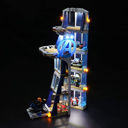 icuanuty Kit de Iluminación LED para Lego 76166, Kit de Luces Compatible con Lego Marvel Avengers CLAS Batalla en Torre de los Vengadores (No Incluye Modelo Lego)