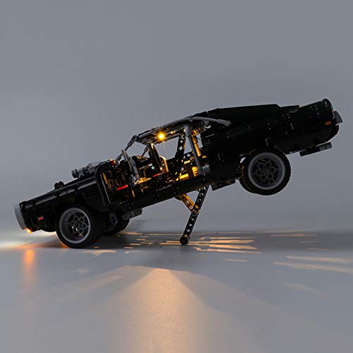 icuanuty Kit De Iluminación LED para Lego Technic Fast & Furious Dom's Dodge Charger Racing Car, Espectáculo De Luces Compatible con Lego 42111 (No Incluye El Juego Lego)