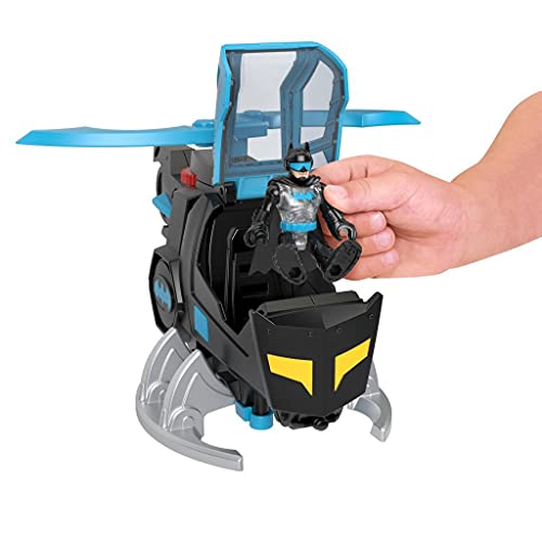 Imaginext DC Batcóptero Helicóptero de juguete con figura de Batman, regalo para niños +3 años (Mattel GYC72)
