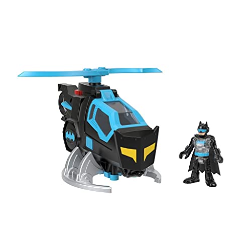 Imaginext DC Batcóptero Helicóptero de juguete con figura de Batman, regalo para niños +3 años (Mattel GYC72)