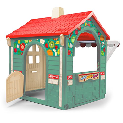 INJUSA - Casa de Juguete Market con Toldo y Persiana para Niños de 3 Años con App Educativa de Realidad Aumentad Casa, Multicolor, 29 cm (2036)
