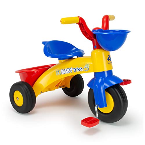 INJUSA - Triciclo Trico Max Amarillo y Azul para Niños de 1 a 3 años con Cesta Delantera y Trasera, color, 12m+ (353)