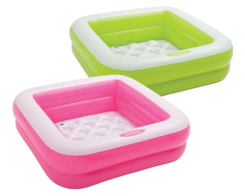 INTEX-57100NP Piscina infantil hinchable cuadrada, colores aleatorios, 86 x 86 x 25 cm, 1 unidad