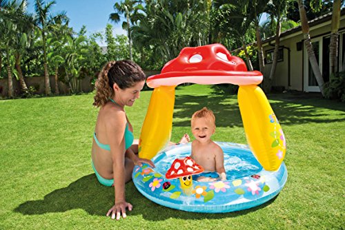 Intex 57114 - Piscina Bebé con Parasol, Multicolor, 102 x 102 x 89 cm