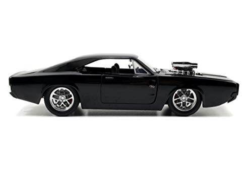 Jada - Fast & Furious Coche Dodge Charger Street 1970, Escala 1:24, Hecho en Metal, Neumáticos de Goma, Las Puertas, Capó y Maletero se Abren, Coleccionismo