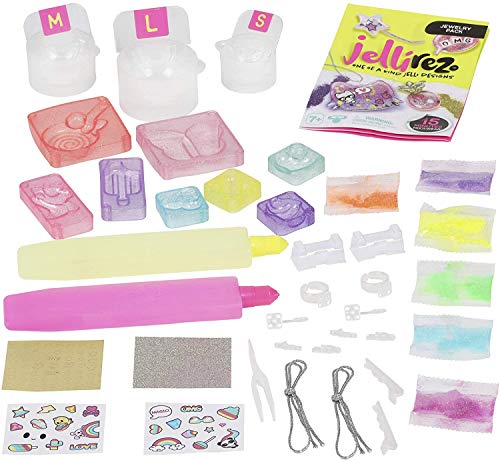 Jellirez - Glitter Set, crea tus joyas con gelatina y purpurina (Famosa JEL01000)