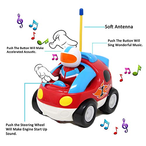 JOYIN 2 Paquetes de Radio de Coche de Carreras RC Juguete Remoto con música y Sonido para niños Relleno de Cesta de Pascua y Navidad
