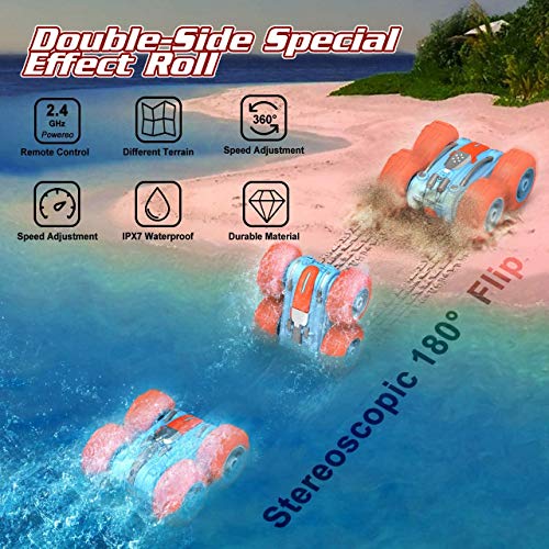 joylink Coche Teledirigido, Stunt Coche Teledirigido Anfibio Coche de Control Remot 2.4 GHz RC Coche Acrobacia Rotación Volteo de 360 ° 4WD Radiocontrol Electric Juguetes para Niños