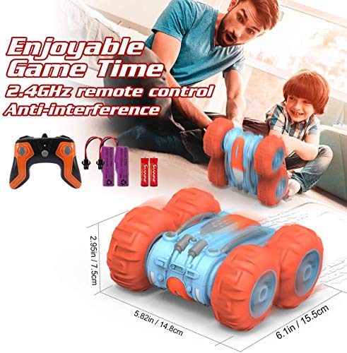 joylink Coche Teledirigido, Stunt Coche Teledirigido Anfibio Coche de Control Remot 2.4 GHz RC Coche Acrobacia Rotación Volteo de 360 ° 4WD Radiocontrol Electric Juguetes para Niños
