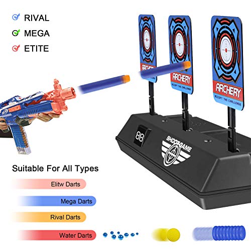 joylink Objetivo de Tiro Eléctrico, Objetivo Digital Electrónico para Pistolas con Restablecimiento Automático Tiro Juguete y Efectos de Sonido y Luz para N-Strike Elite/Mega/Rival Series