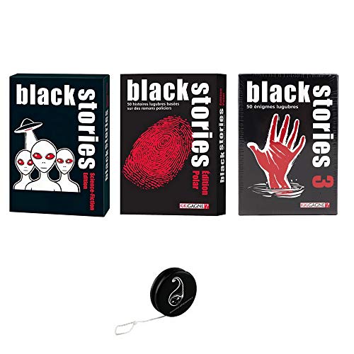 Juego de 3 juegos Black Stories: Science Ficción + Edition Polar + Black Stories 3 + 1 Yoyo Blumie.