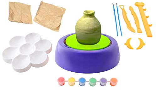 Juego prémium de pequeño Taller de alfarería con Muchos Accesorios (alfarero, Arcilla, Colores, etc.). Pottery Wheel Töpferei - Juguete Creativo para niños