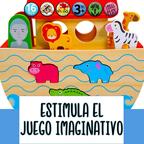 Juguete clasificador de Formas de Animales - Jaques de Londres Juguemos al Arca de Noé de Madera - Juguetes y Juegos de Madera de Calidad Desde 1795