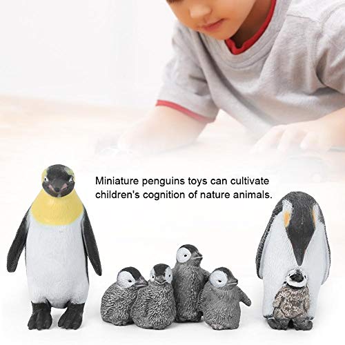 Juguete modelo animal, figuras de animales del mundo de vida silvestre en miniatura Decoración de escritorio Pingüinos modelo de juguete Decoración de mesa de oficina en el hogar(Set de pingüinos rey)