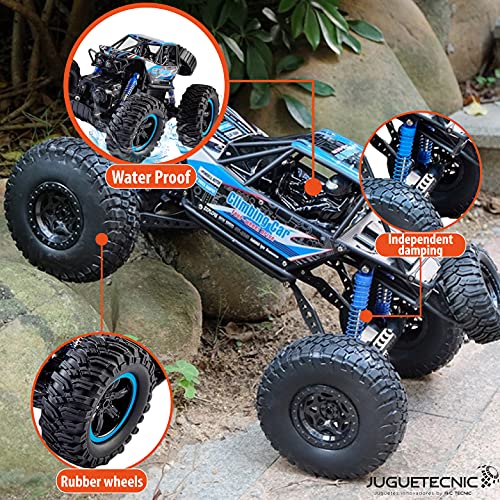 JUGUETECNIC │ Coche Teledirigido 4x4 RC Bigfoot Rock Crawler 1:14 | Todoterreno tracción 4 Ruedas │ Escala 1:14