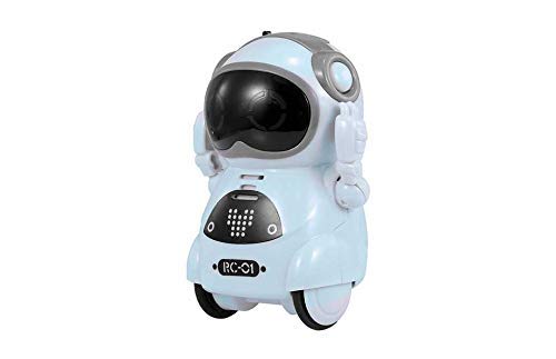 JUGUETECNIC │ Mini Robot Interactivo para Niños Reconoce Tu Voz Responde Español Baila Música | Pocket Toy Robot | Juguete electrónico Infantil de Bolsillo (Azul)