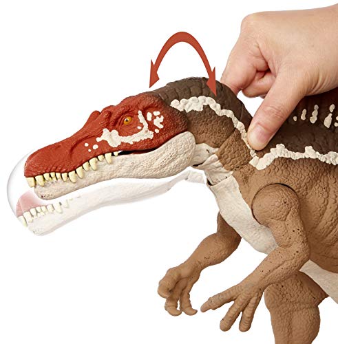 Jurassic World Spinosaurus masticador Dinosaurio articulado, figura de juguete para niños (Mattel HCK57)