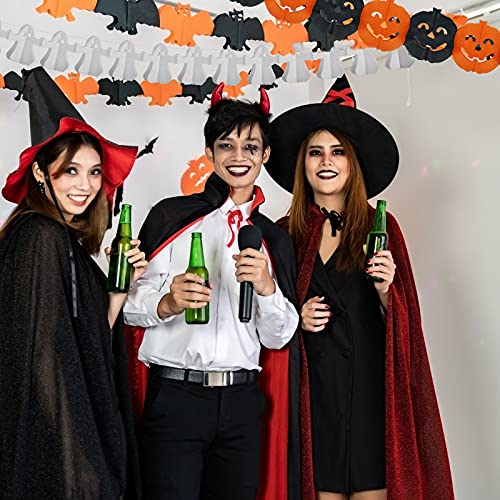 KATOOM Halloween Garland decoración 5pcs Bunting Halloween de Papel Calabaza fantásma Spider Skull Forma para adornar Fiesta de Halloween Fantasmas Fiesta Evento a Adultos jovénes niños