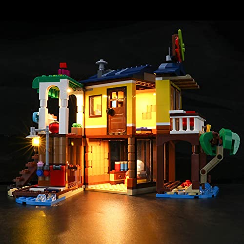 KCGNBQING Kit de iluminación LED para Lego Creator 3-en-1 Surfer Beach House - Compatible con el Modelo de Bloques de construcción Lego 31118, no Incluye el Modelo Montaje de Rompecabezas