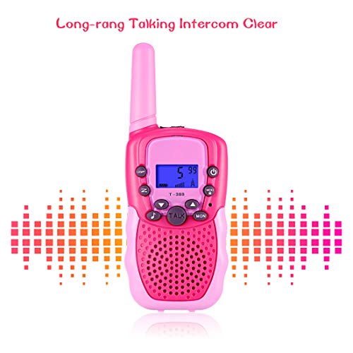 Kearui Juguetes para Niñas de 3-8 Años,Walkie Talkie Niños 8 Canales LCD Pantalla VOX Larga Distancia 3KM,Regalos para Niños o Niñas de 3 a12 Años