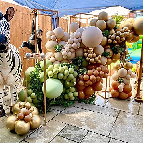 Kit de Arco de Guirnalda de Globos Verde Salvia, Selva Globos de Cumpleaños Arco de Globos Verde Dorado para Decoracion Baby Shower Niño, Bodas, Fiesta de Cumpleaños, Jungle Fiesta Decoracion