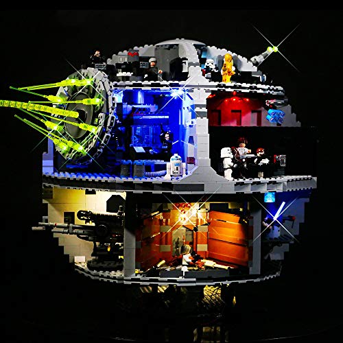 Kit De Iluminación De La Estrella De La Muerte 3 Equipo De Iluminación para El Modelo De Bloques De Construcción, Compatible con Las Luces Led De Lego 75159 (no Incluye Los Bloques De Construcción)