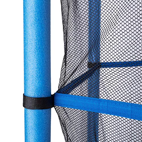 Klarfit Rocketkid - Cama elástica, Cama elástica niños a Partir de 3 años, Cama elástica Exterior con Carga máx. 50 kg, Red de Seguridad, Suspensión de Cuerda elástica, Borde Acolchado, Azul