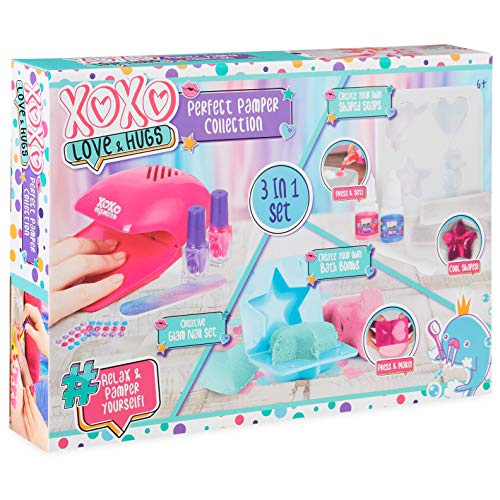 KreativeKraft Set Manualidades para Niñas, CREA Tus Propias Bombas de Baño Jabones, Kit de Uñas con Secador y Uñas Postizas para Niñas, Regalos Navidad Originales
