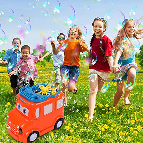 Latocos Maquina Pompas de Jabón Burbujas de Jabon para Niños Automático Máquina Burbujas Lindo Coche Soplado de Burbujas Juguetes de Fiesta Cumpleaños Juegos de Jardín Interior Al Aire Libre