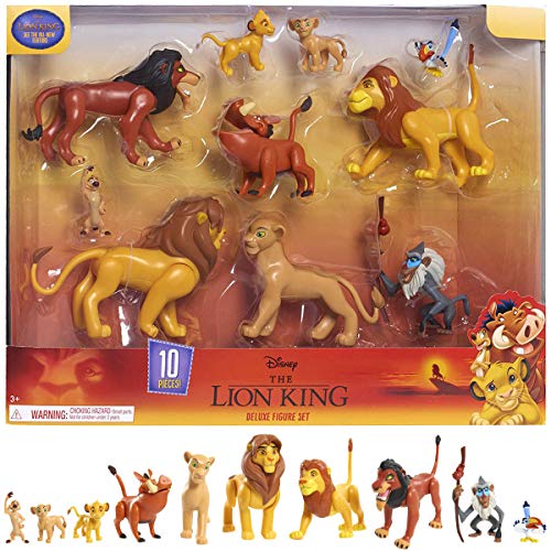 Le Rey Leion, - Juego de 10 Figuras con Simba, Nala, Pumbaa, Timon, Rafiki, Zazu, Mufasa, Scar, Hyena, Vulture, Juguete para niños a Partir de 3 años, LNN08