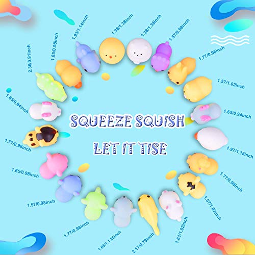LEEHUR Squishies - Minijuguetes blandos mixtos, suaves y esponjosos para apretar, con forma de animales, no tóxicos, divertidos para aliviar el estrés