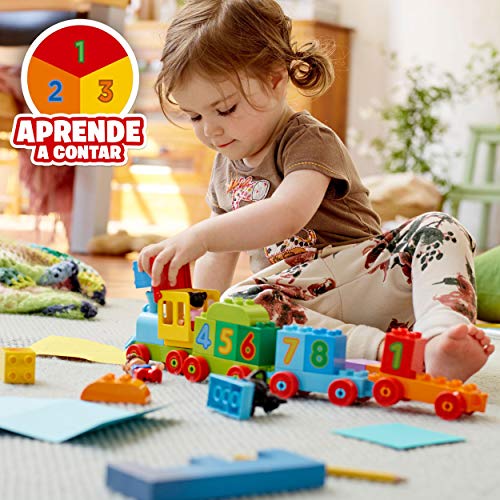 LEGO 10847 Duplo Tren de los números, Juguete Educativo con Ladrillos Grandes para Aprender a Contar para Bebés +1,5 años