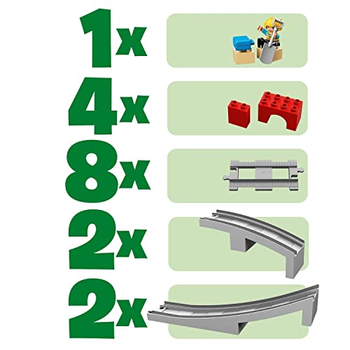 LEGO 10872 Duplo Town Puente y vías ferroviarias, Juguete de Construcción para Niños y Niñas +2 años