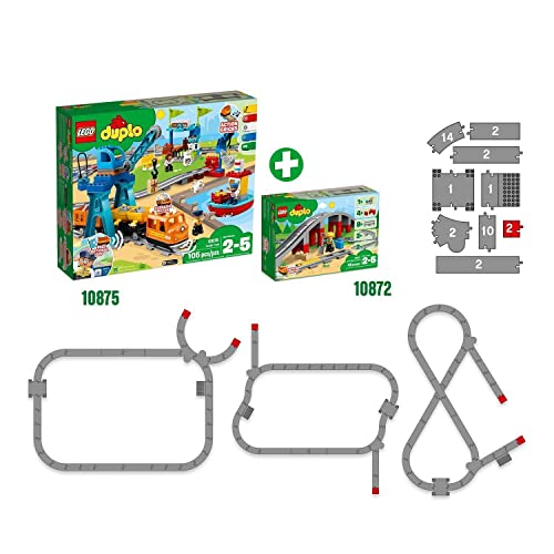 LEGO 10872 Duplo Town Puente y vías ferroviarias, Juguete de Construcción para Niños y Niñas +2 años